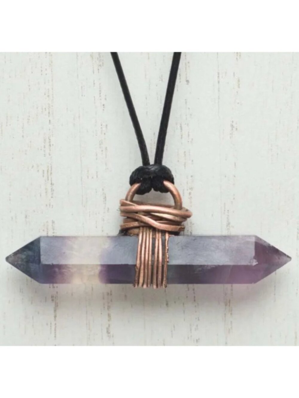 Fluorite Double Terminated Point Pendant - G